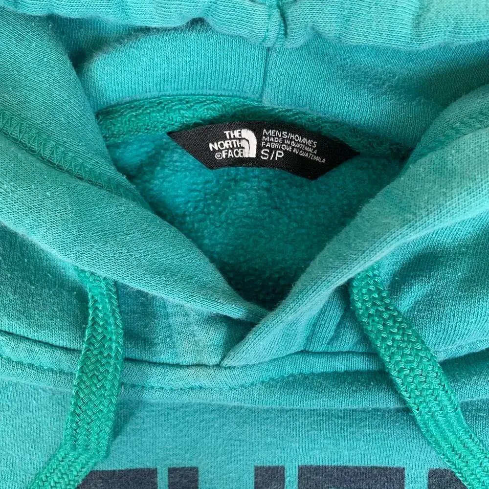 The North Face blue hoodie spell out graphic pullover outdoor Small